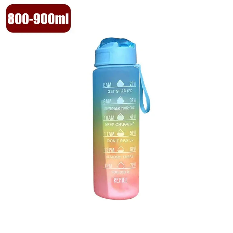 Sports Water Bottle with Straw – 900ml/1000ml Leak-Proof, High-Temperature