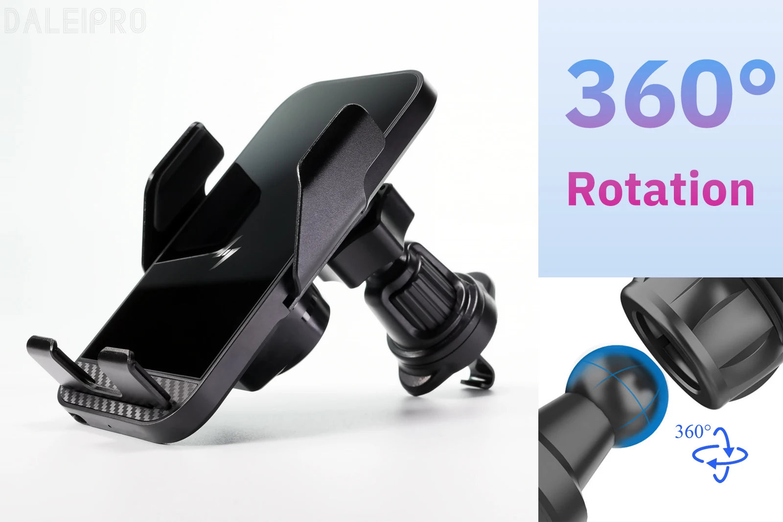 Car Wireless Charging Phone Holder Smart Sensing Fast Wireless Charger Phone Mounts 360° Rotation Inductive automatic clamping