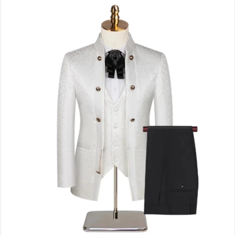 Men’s Slim-Fit Formal 3-Piece Suit Set