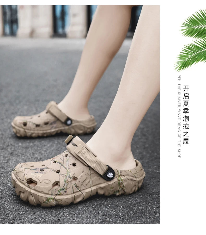 Summer Men Slippers Outdoor Foam Garden Clogs Home Shoes Male hole Shoes Light Water Shoes Comfort Home Soft Slippers