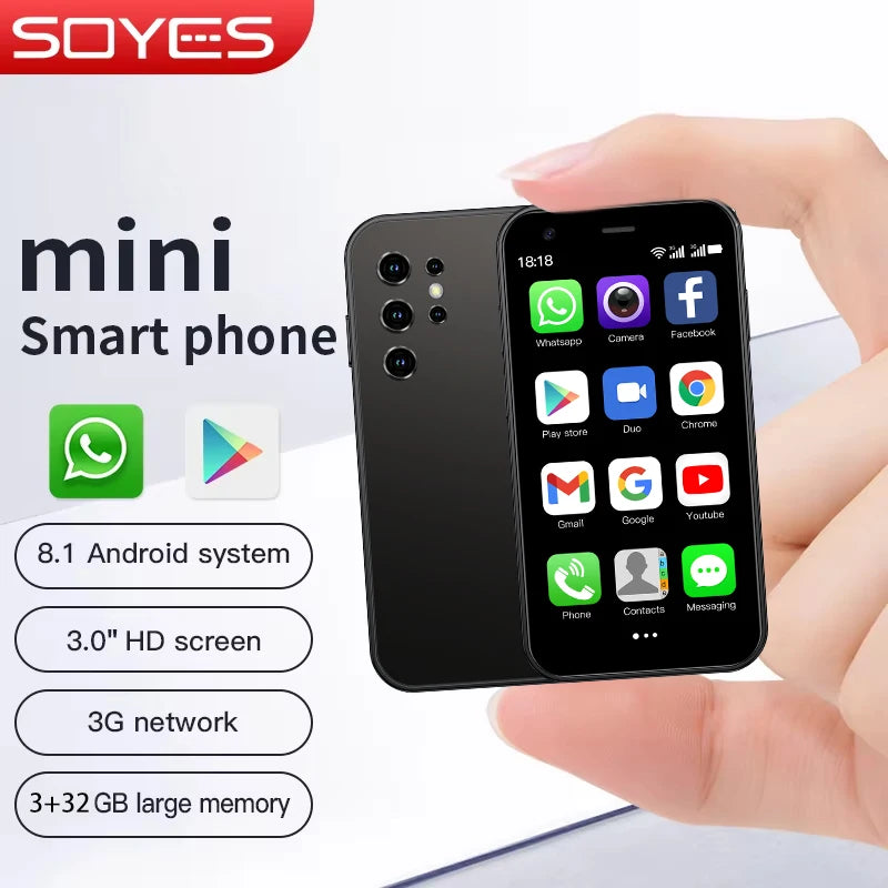 Mini Smartphones Android 8.1 Dual SIM 3.0'' HD 1000mAh Battery WIFI Bluetooth 3G Small Mobile Phone