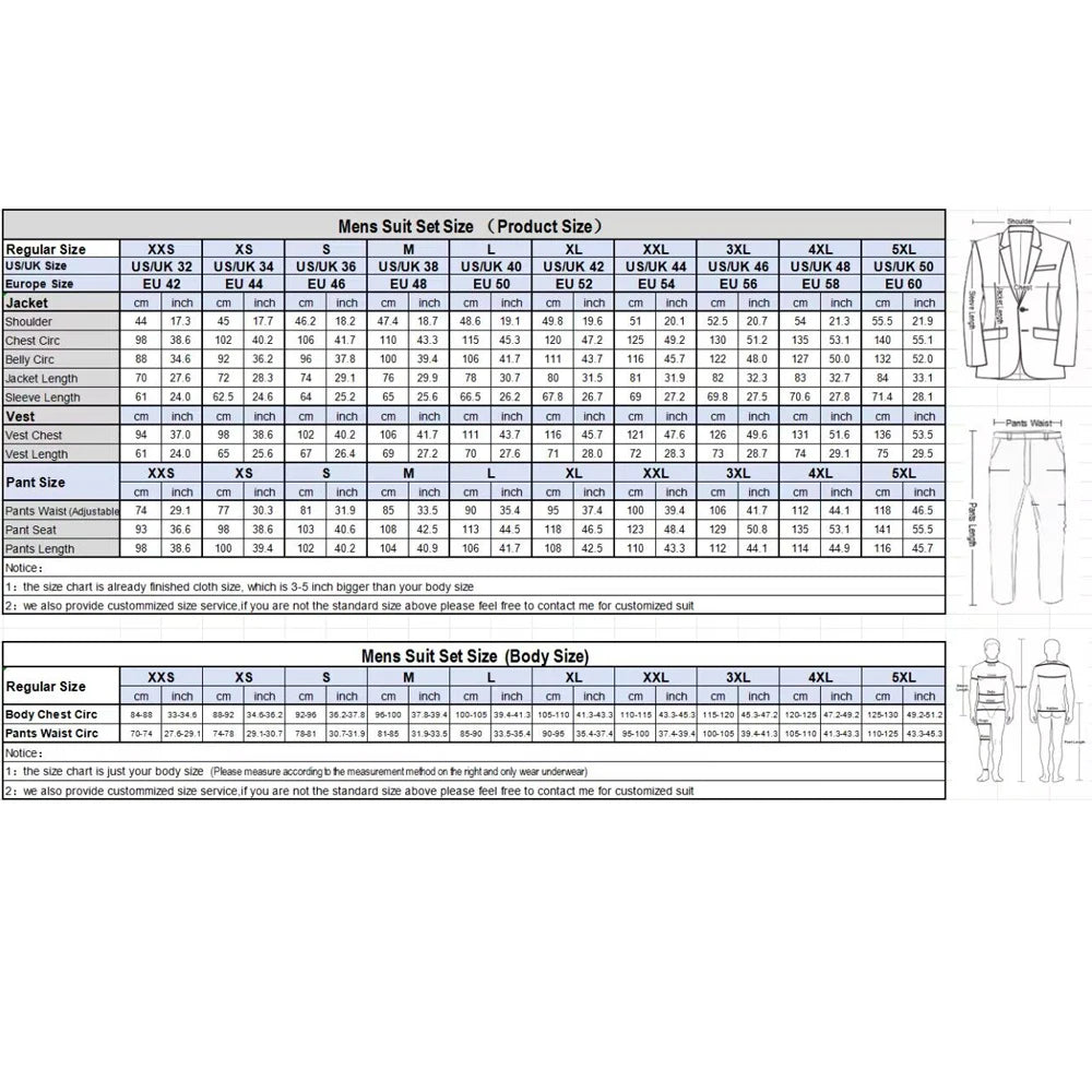 Men’s Formal 3-Piece White Suit Set