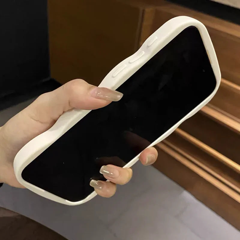 Soft Candy Curly Wave Phone Case For iPhone 11 12 13 14 15 16 17 Air Pro Max 7 8 Plus X XR XS SE Shockproof Bumper Cover Capa