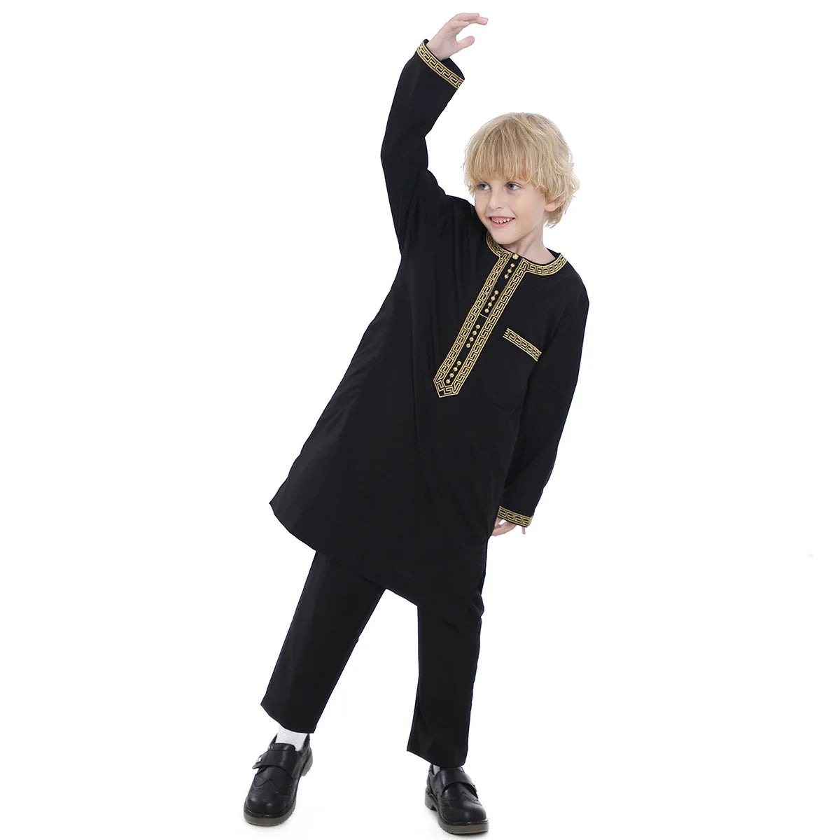 Boys Islamic Thobe – Kids Long Sleeve Traditional Robe
