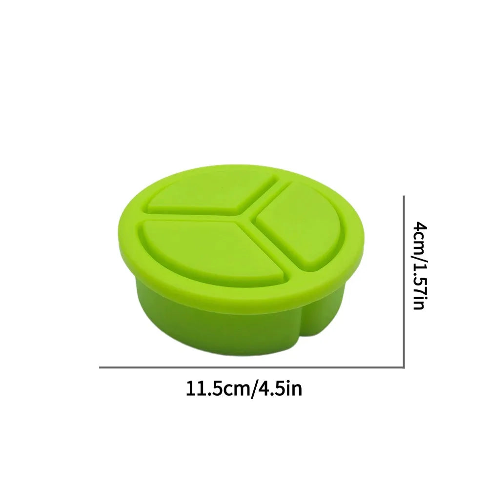 Silicone Divided Plate – Round Non-Slip Food Tray for Kids & Adults”