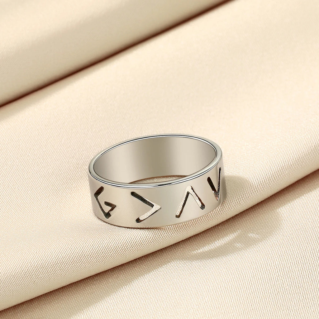 Unisex Stainless Steel Fashion Ring – Adjustable Geometric Design Band for Men & Women