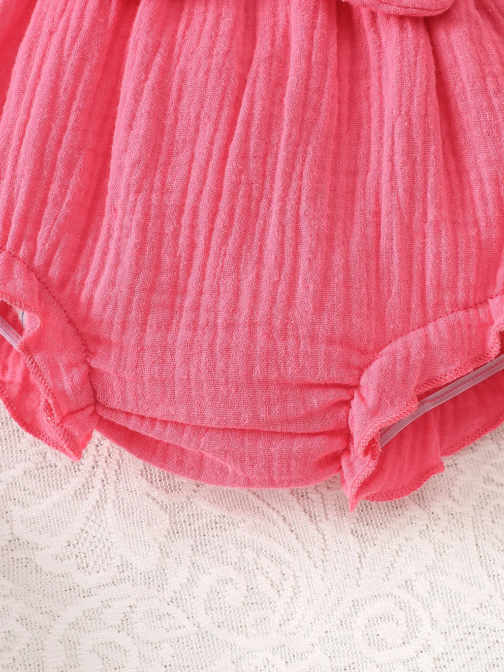 Baby Girl Bow-Knot Suspender Top with Ruffles + Bow-Knot Shorts Set, Cute and Breathable Two-Piece Summer Set