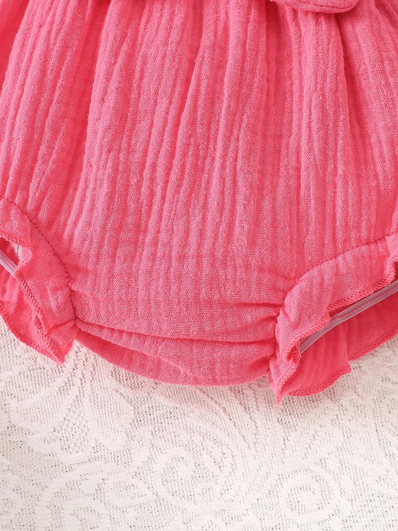 Baby Girl Bow-Knot Suspender Top with Ruffles + Bow-Knot Shorts Set, Cute and Breathable Two-Piece Summer Set