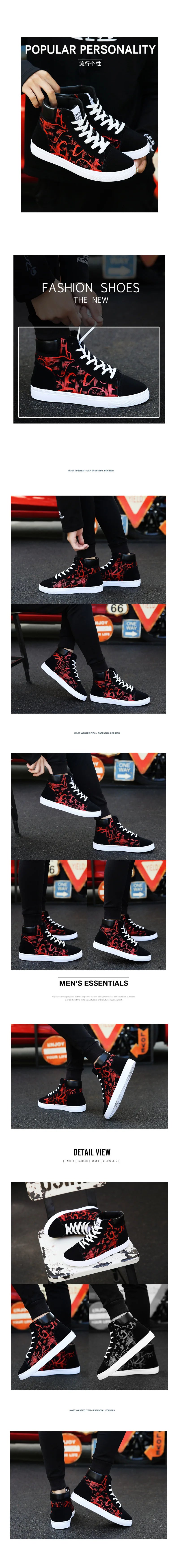 High Top Canvas Shoes for Men Fashion Platform Sneakers  Spring Winter Male Casual Vulcanized Shoes Student Tenis Masculino