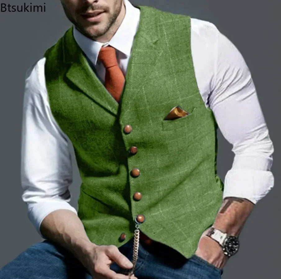 Men’s Formal Slim Fit Vest with Pockets