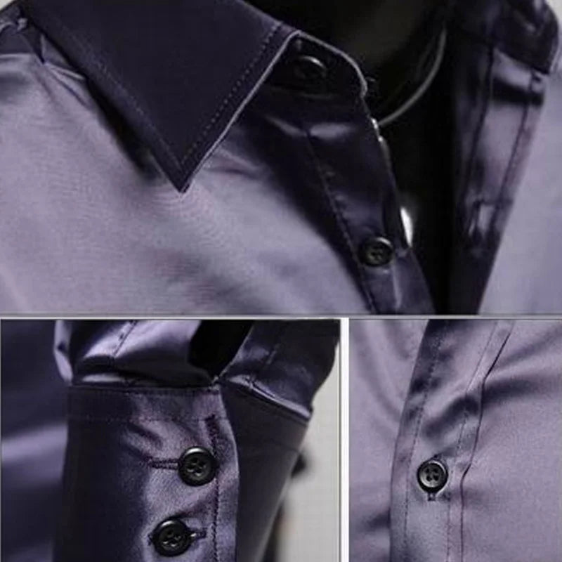 Men’s Long-Sleeve Velour Dress Shirt
