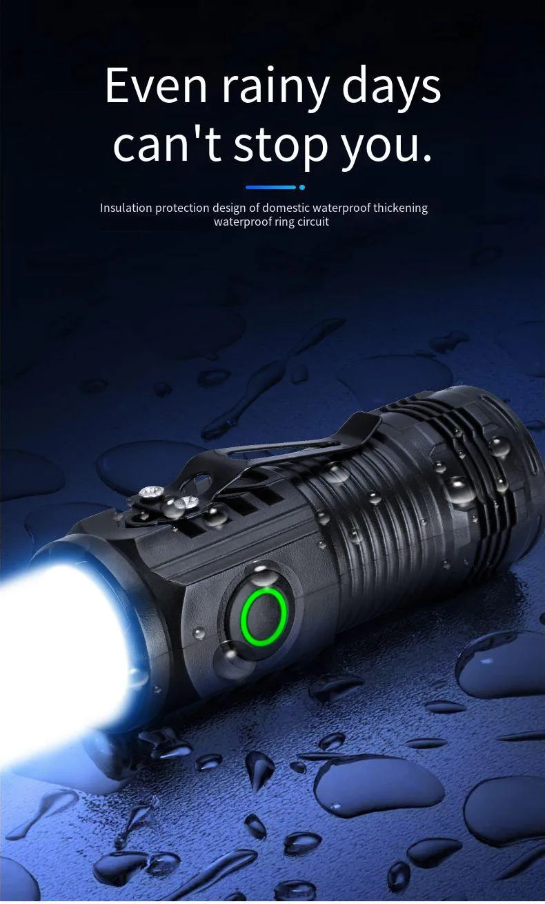 New Powerful Flashlight 3 Core LED Mini Tactical Flashlight Rechargeable High Power LED Torch Metal Pen Clip Hand Lamp