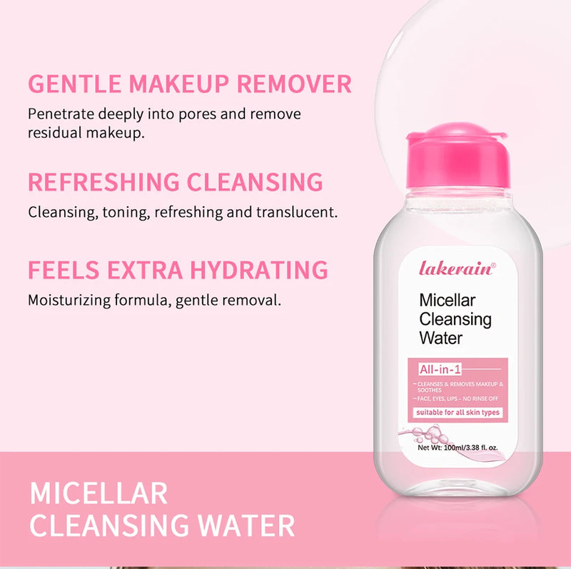 Micellar Cleansing Water Makeup Remover for Face and Eyes
