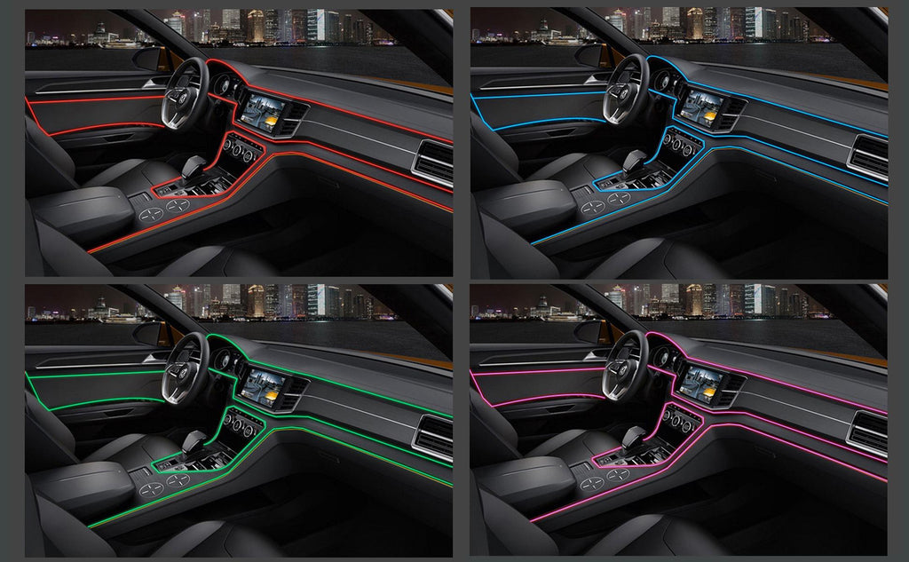 Car Interior Led Strip Light Neon EL Wiring Decorative Lamp For Auto Flexible Ambient Light USB Party Atmosphere