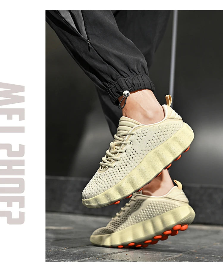 Men's Comfortable Casual Sneakers with Foot Sensing Massage Technology Women's Sports Breathable Lightweight Training Shoes