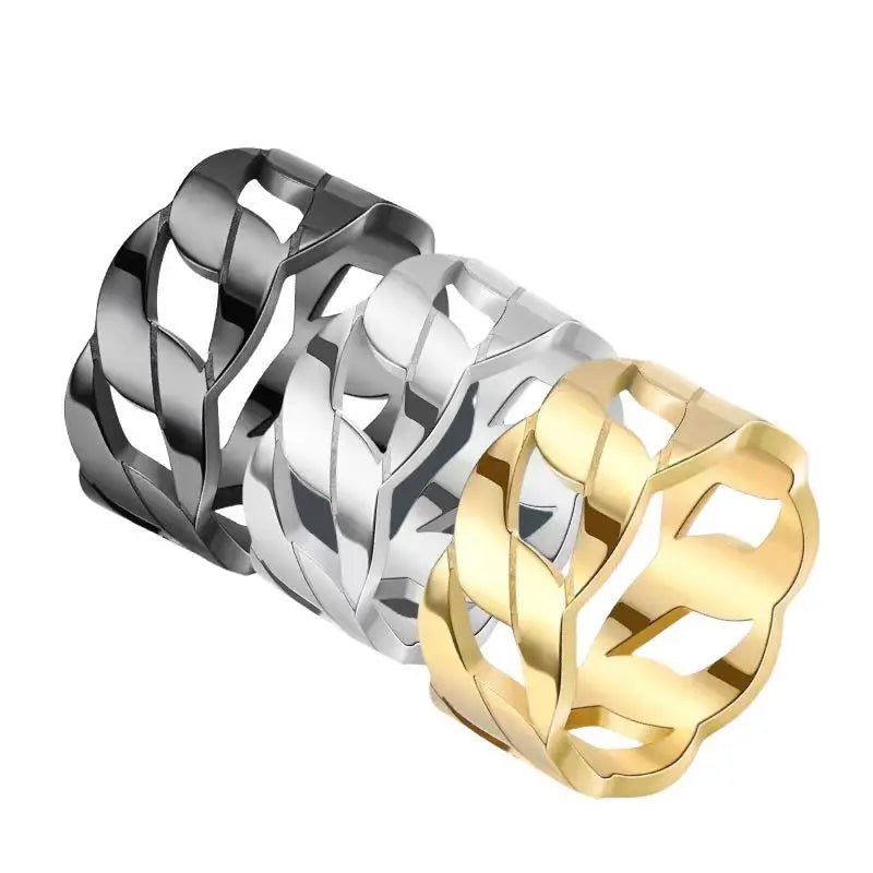 Stainless Steel Zircon Ring for Men and Women