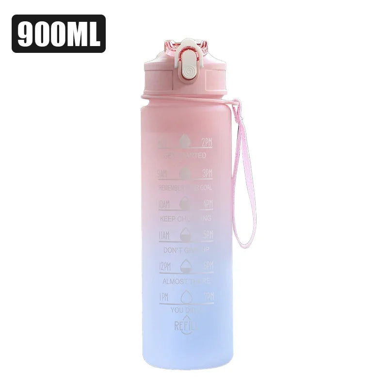 Sports Water Bottle with Straw – 900ml/1000ml Leak-Proof, High-Temperature