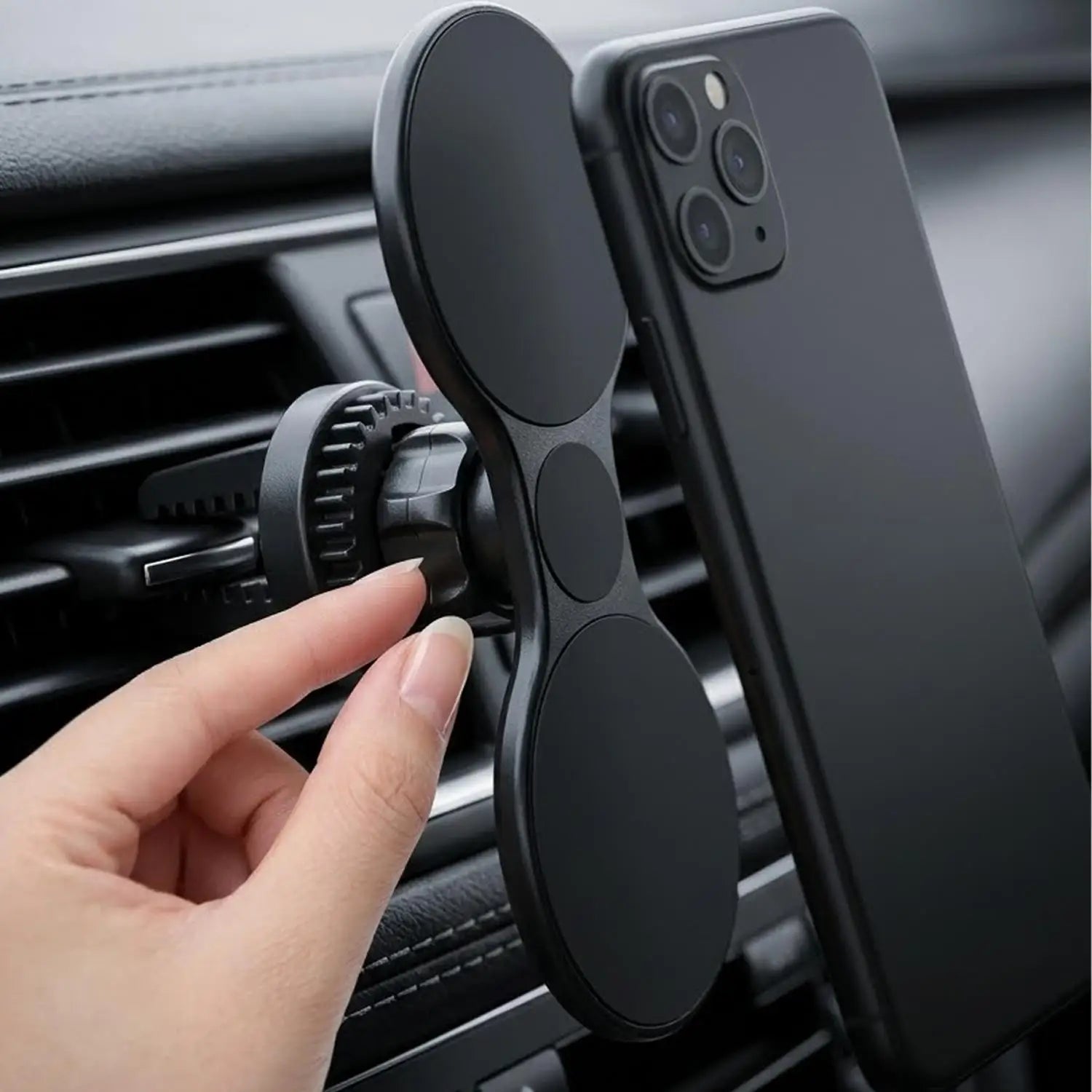 Mount Head Dual-Phone Magnetic Mount for Cars Accessory ABS N52 Magnetic Ring for Secure Attachment Universal Car Bracket
