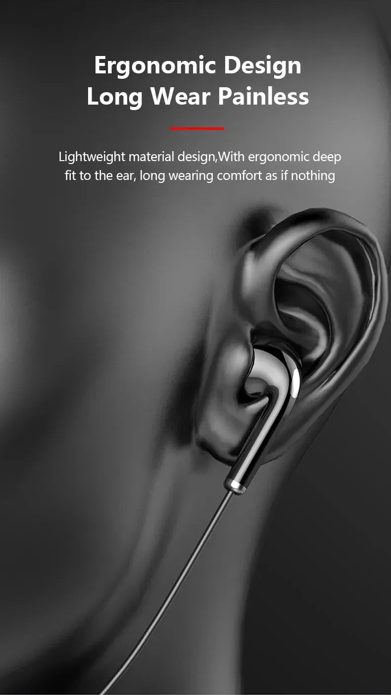Wireless Neckband Headphones Bluetooth Earphones with LED Power Display High Sound Quality Stereo Waterproof In-ear Headset with Microphone
