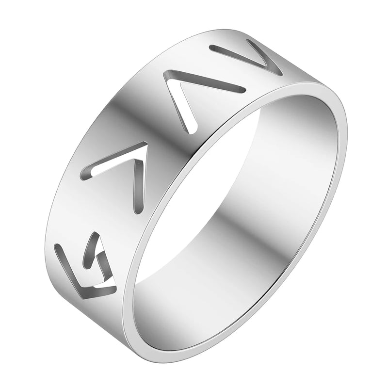 Unisex Stainless Steel Fashion Ring – Adjustable Geometric Design Band for Men & Women