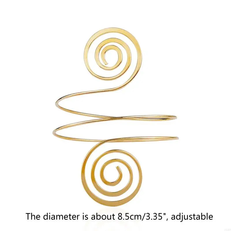 Upper Arm Bracelet Metal Coil Armband Cuff Fashion Simple Arm Bangle Armlet Adjustable for Women Girl