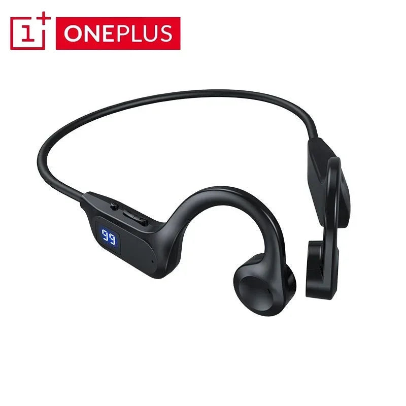 Wireless Bone Conduction Headphones Bluetooth Sport Earphone with Mic Hand-free Noise-Cancelling for Swimming And Outdoor Activities