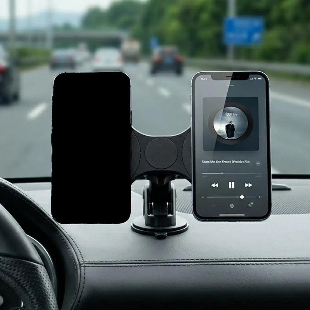 Mount Head Dual-Phone Magnetic Mount for Cars Accessory ABS N52 Magnetic Ring for Secure Attachment Universal Car Bracket