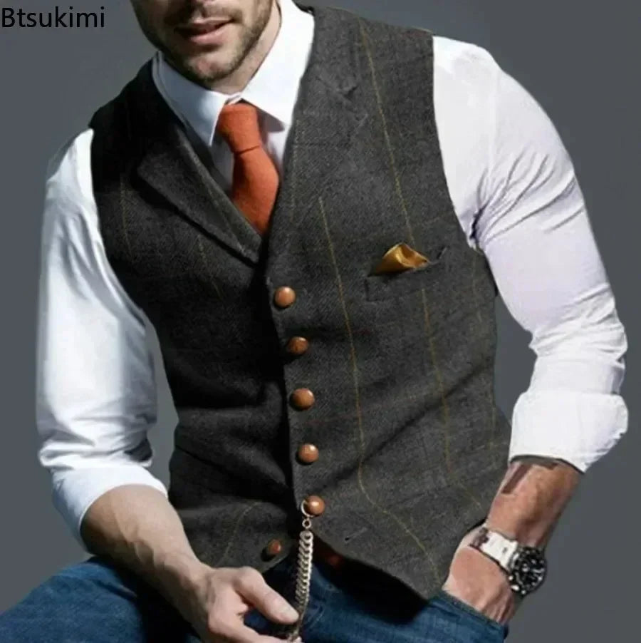 Men’s Formal Slim Fit Vest with Pockets