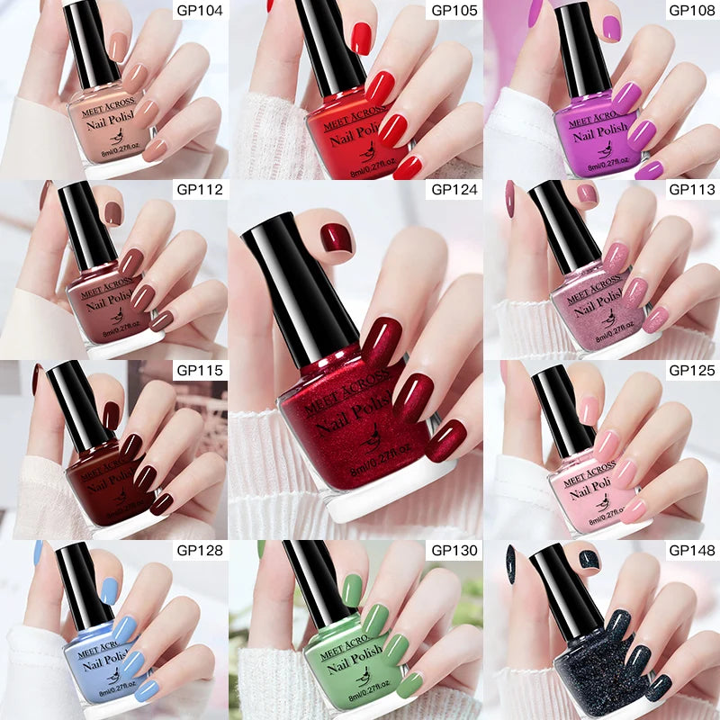Water-Based Nail Polish 48 Colors Long Lasting Quick Drying No Need of Lamp to Cure Nail Supplies Vernis for Nails Manicure