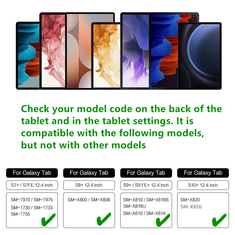 Book Cover Keyboard For Samsung Galaxy Tab S9 FE 10.9" S9 S8 S7 11 inch S10+ S9+ S8+ 12.4 Magic Magnetic Case Backlight TouchPad