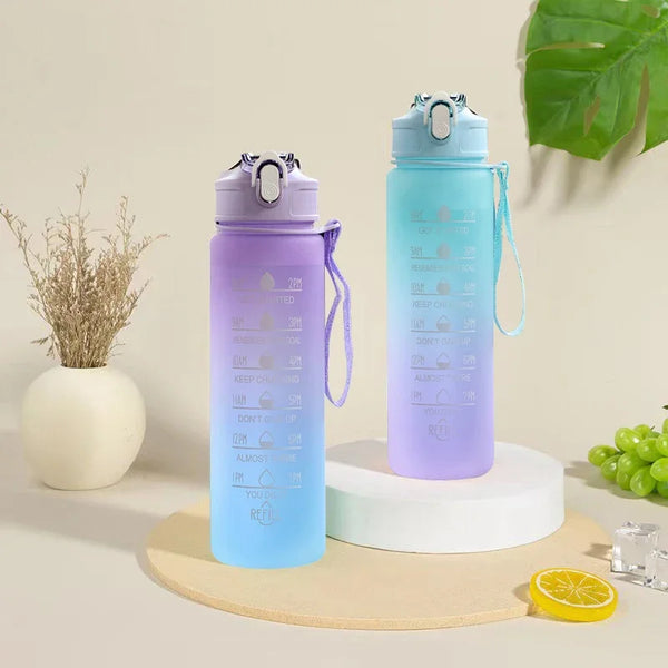 Sports Water Bottle with Straw – 900ml/1000ml Leak-Proof, High-Temperature