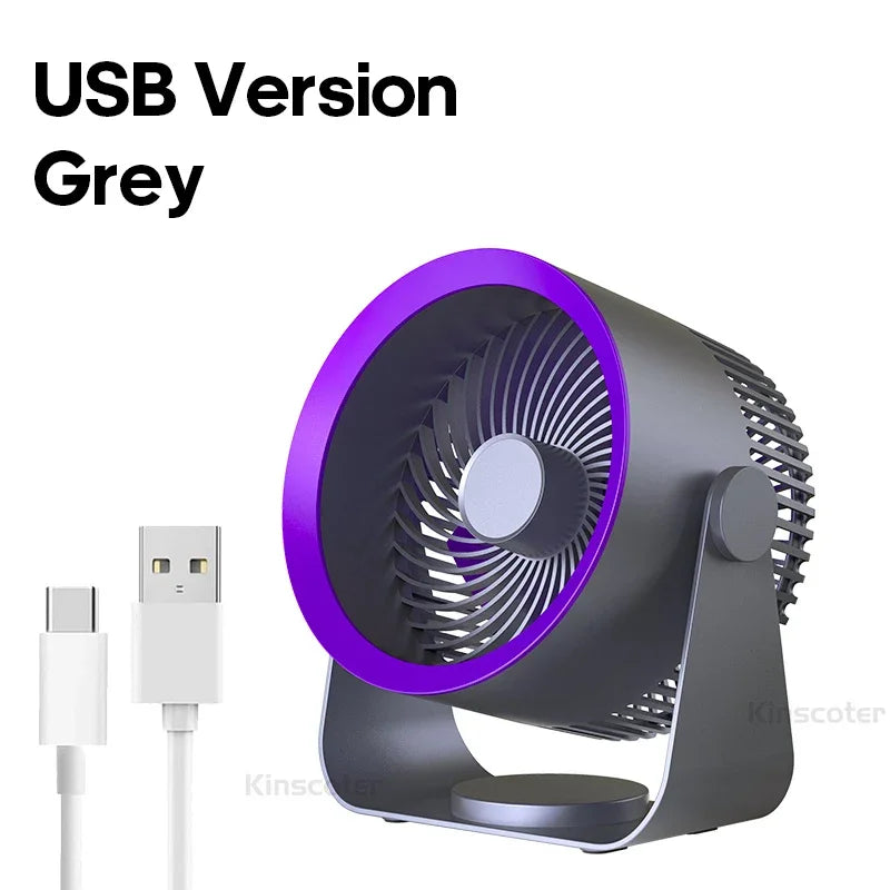 Portable Rechargeable Electric Fan Circulator – Quiet Wireless Desktop Cooling Fan for Home & Office