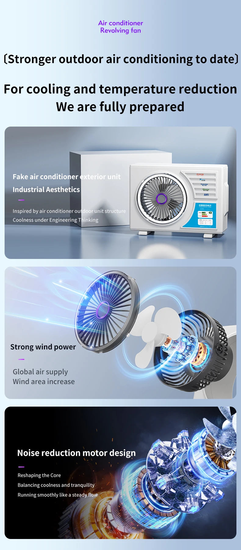 High-Speed Desktop Fan with Multiple Adjustable Levels Cool Circulating Air Mini Air Conditioning Style Home Silent Cooling Fan
