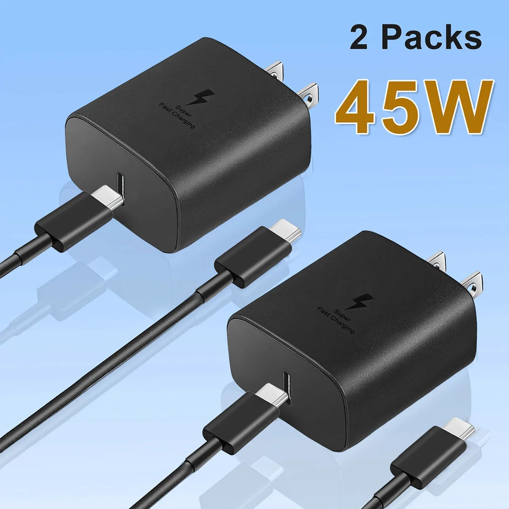 45W Super Fast Charger with 4FT Type-C Cable for Samsung Galaxy S23 Ultra/ S23/ S23+/ S22/ S22 Ultra/ S22+/ S21, Z Fold 5/ZFold