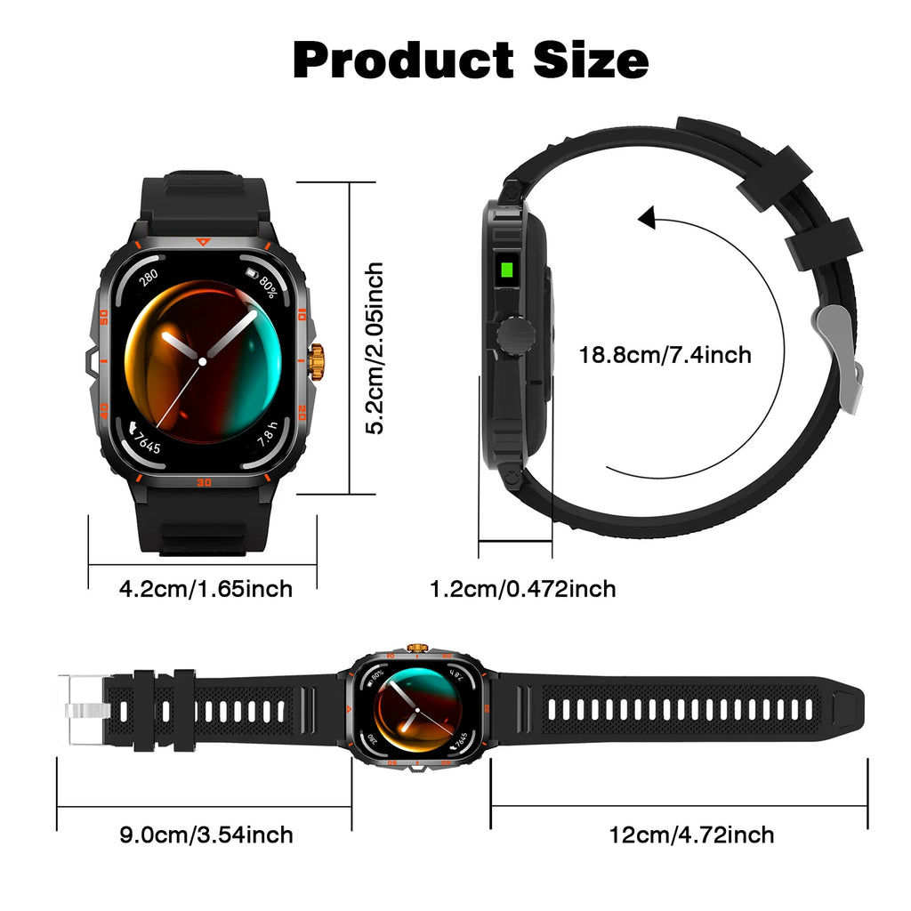 Smart Watch with Incoming Call, Dial Pad, Call History, Message Alerts, Step/Calorie Tracking, Weather Display
