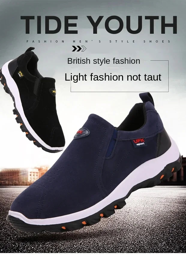 Men’s Slip-On Hiking Shoes Lightweight Waterproof Non-Slip Outdoor Sneakers
