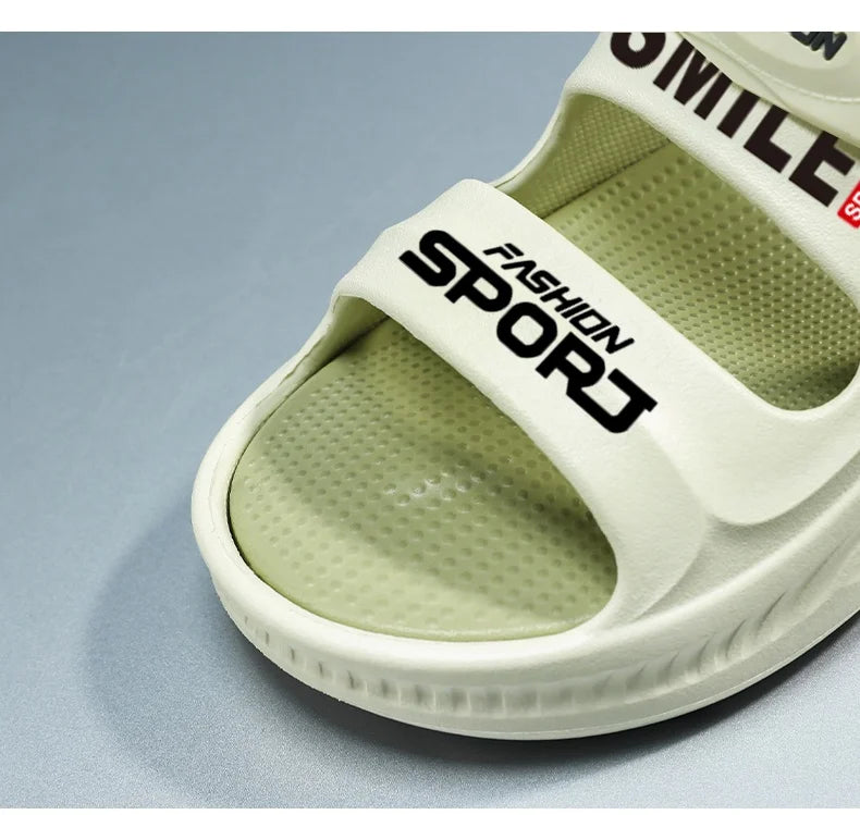 Fashion Trend Men's Shoes Flat Men's Sandals Summer 2025 Thick Soles Soft Comfortable Non-slip Beach Sandals Outdoor Slippers