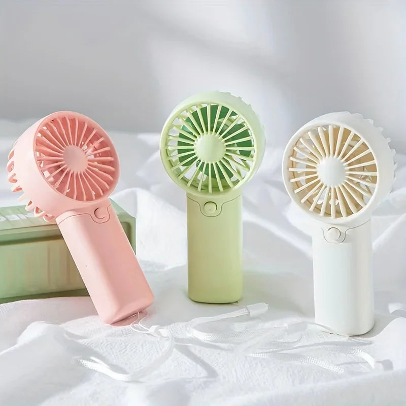 Cute Mini Fan Portable Handheld Fan Lightweight Handy Fan Pocket Size Low Noise Small Electric Fan Student Gift Outdoor Fan