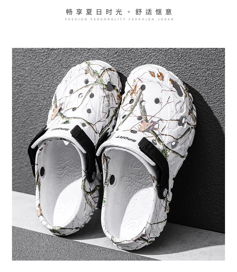 Summer Men Slippers Outdoor Foam Garden Clogs Home Shoes Male hole Shoes Light Water Shoes Comfort Home Soft Slippers