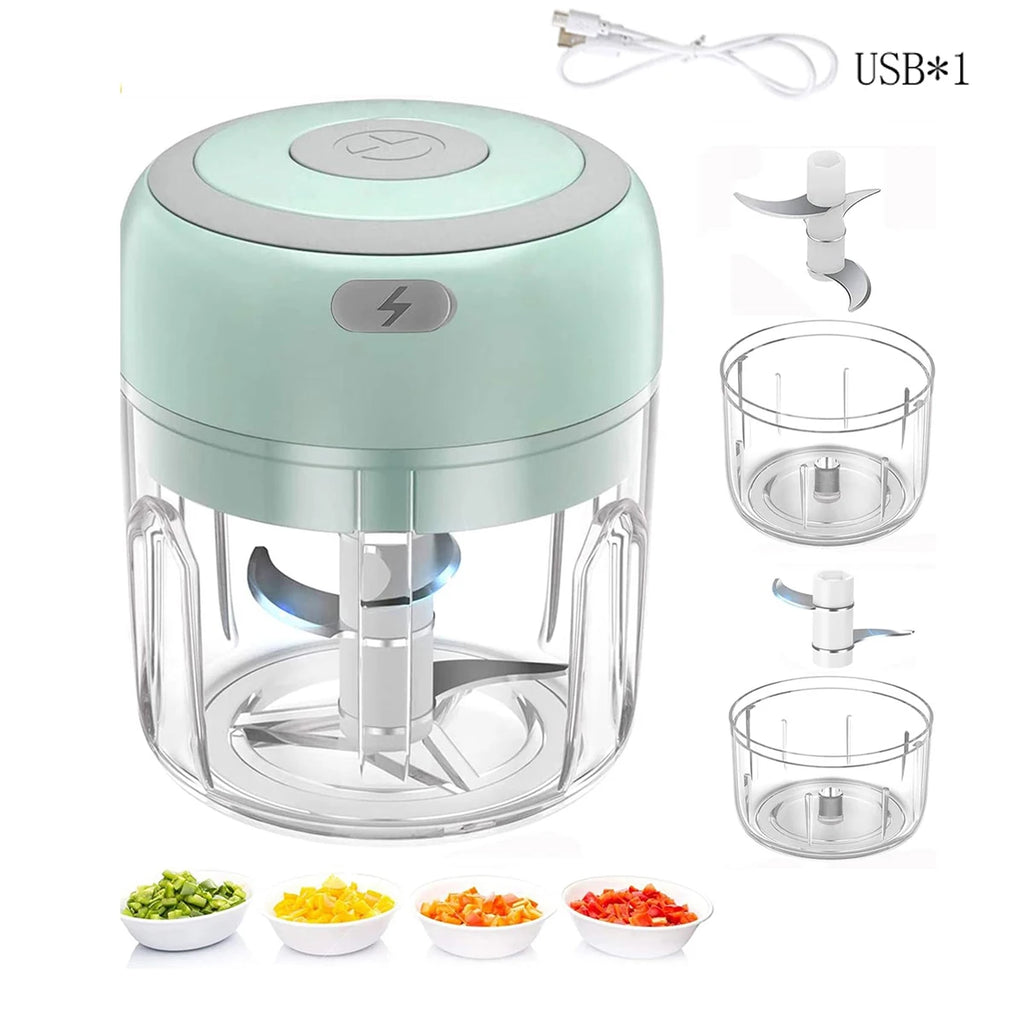 Mini Electric Food Chopper – Portable USB Rechargeable Vegetable Cutter
