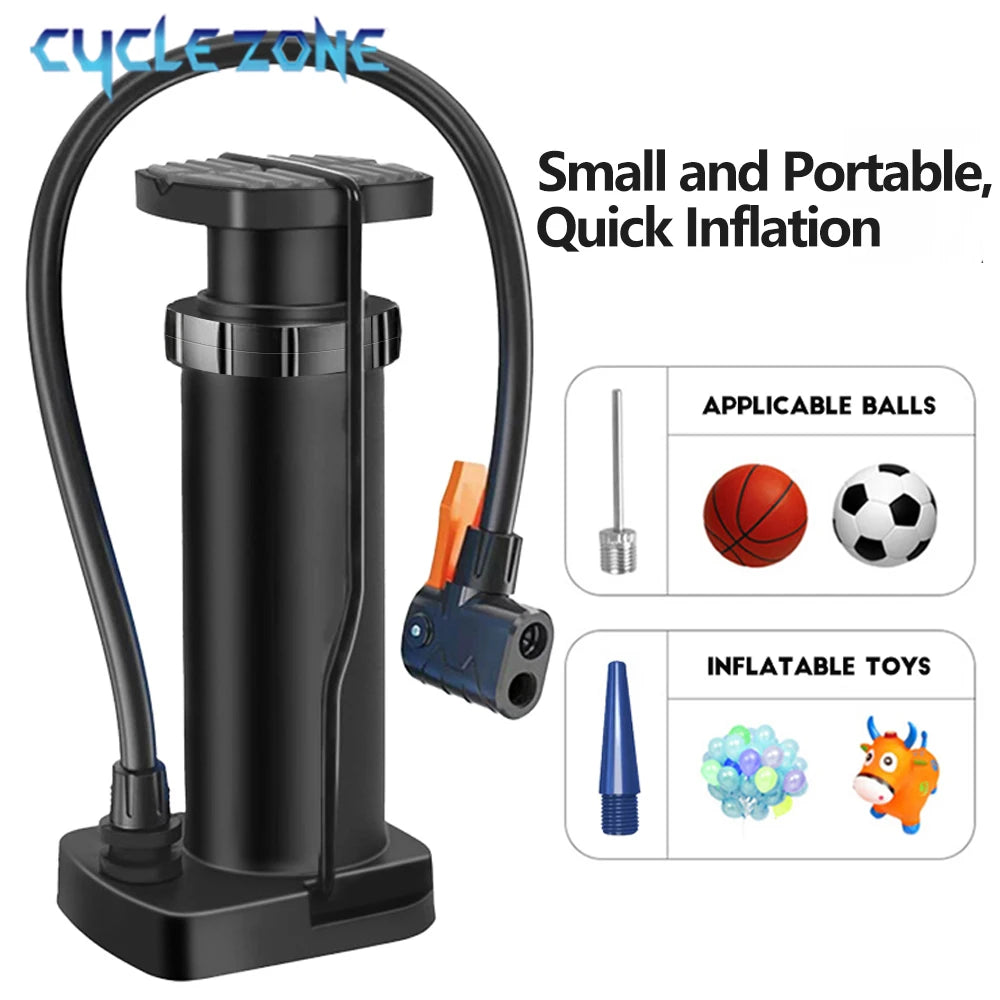 Bike Pump Portable Pedal Bicycle Foot Air Pump Bike Tire Inflator Schrader Presta Valve Cycling Tire Air Inflator Easy Carry