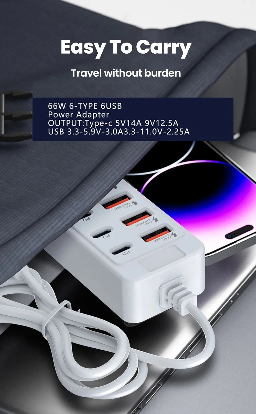 USB Type C Charger 12 in 1 USB HUB Adapter Socket Fast Charging Power Strip Desktop Charging Station For iPhone Samsung