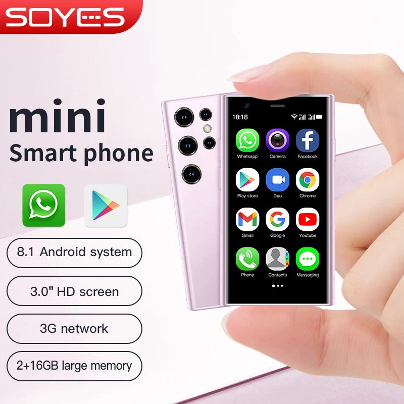 Mini Smartphones Android 8.1 Dual SIM 3.0'' HD 1000mAh Battery WIFI Bluetooth 3G Small Mobile Phone