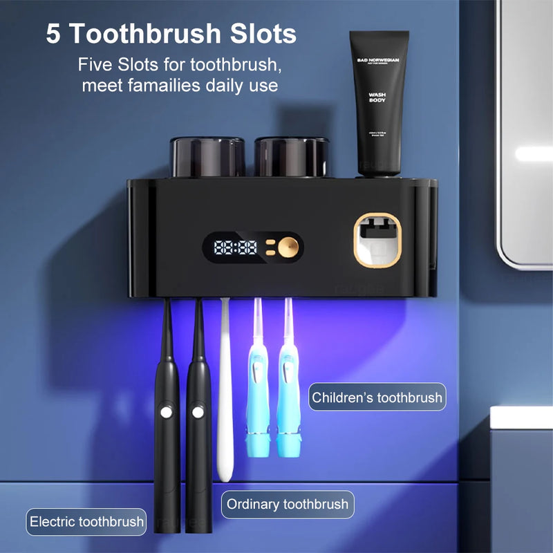 Portable Toothbrush Sterilizer Wireless Toothbrush UV Sterilization Rechargeable Wall Mounted Electric Toothbrush Dryer Holder
