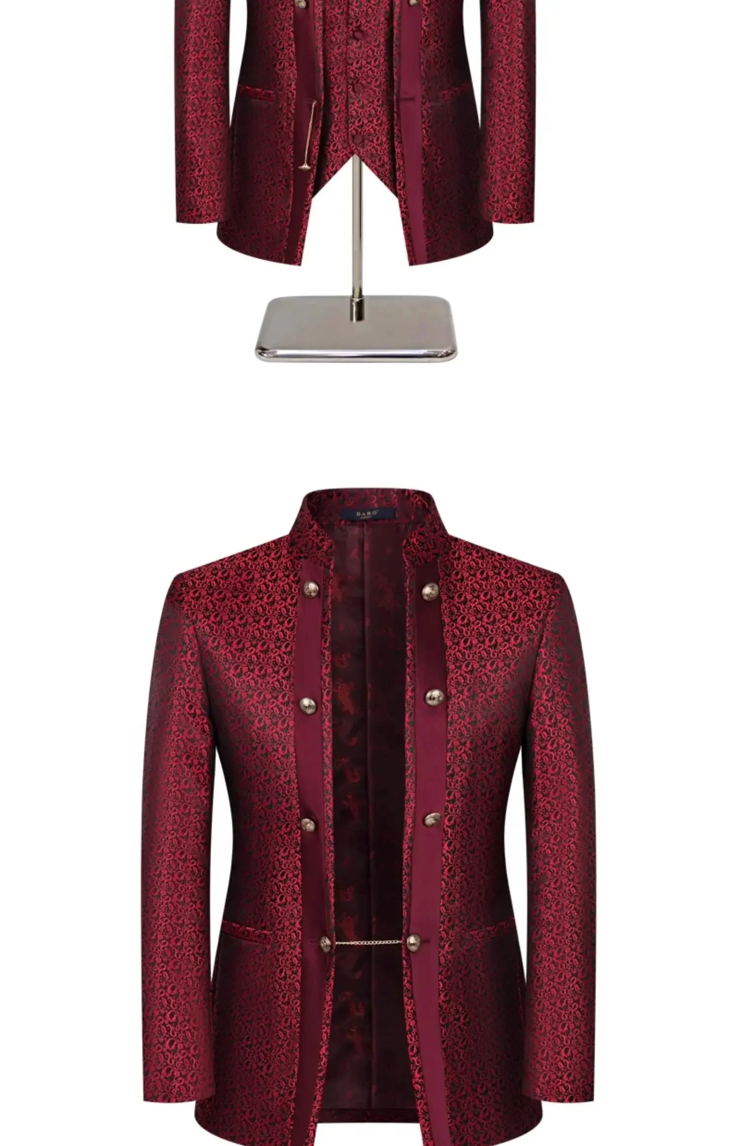 Men’s Slim-Fit Formal 3-Piece Suit Set