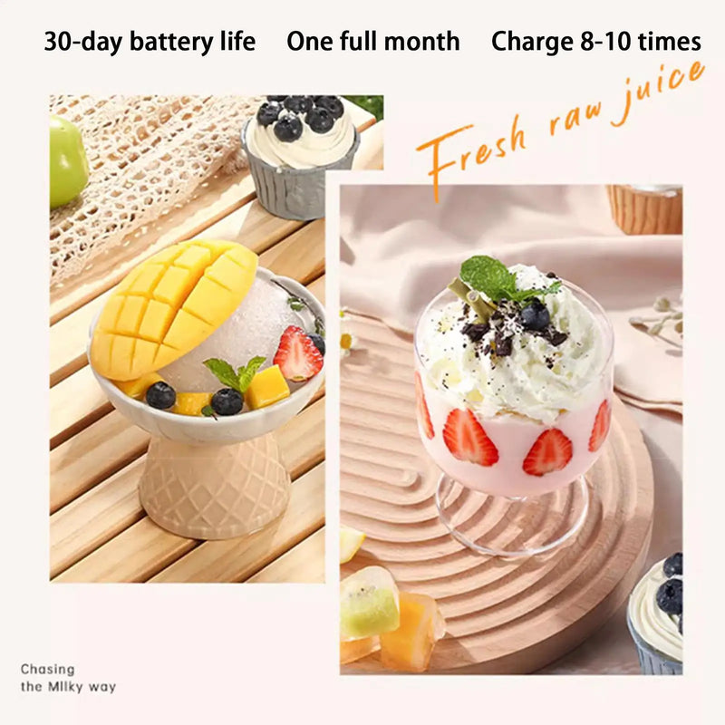 Portable Blender Electric Juicer Rechargeable Fruit Mixers USB Rechargeable Smoothie Mini Blender Multifunction Juice Maker