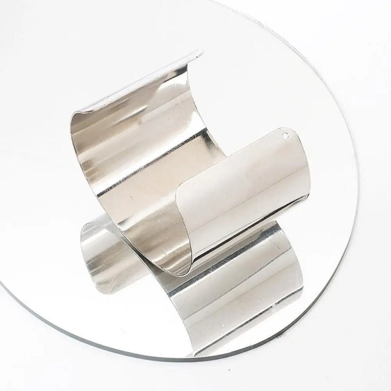 Unisex Wide Open Cuff Bracelet – Gold & Silver Tone Adjustable Metal