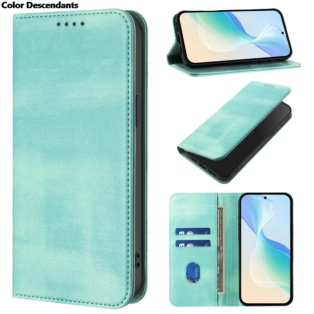 Vintage Leather Case For Xiaomi Poco M7 Pro 5g X7 F7 X3 NFC X5 X6 F5 F6 Pro F7 F8 Ultra Card Holder Flip Wallet Book Cover Funda