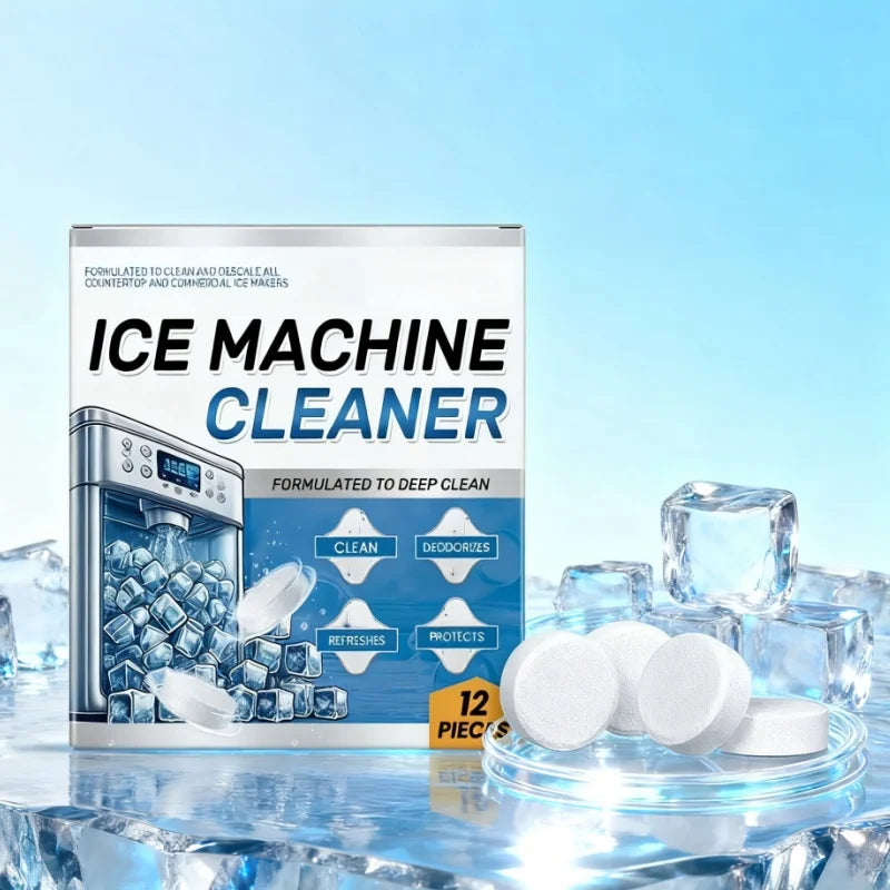 12pcs Ice Machine Cleaning Tablets Home Appliance Care Descaling Deodorizing Prolonging Ice Maker Lifespan Household Tool