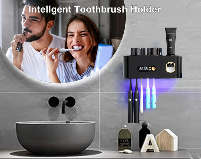 Portable Toothbrush Sterilizer Wireless Toothbrush UV Sterilization Rechargeable Wall Mounted Electric Toothbrush Dryer Holder